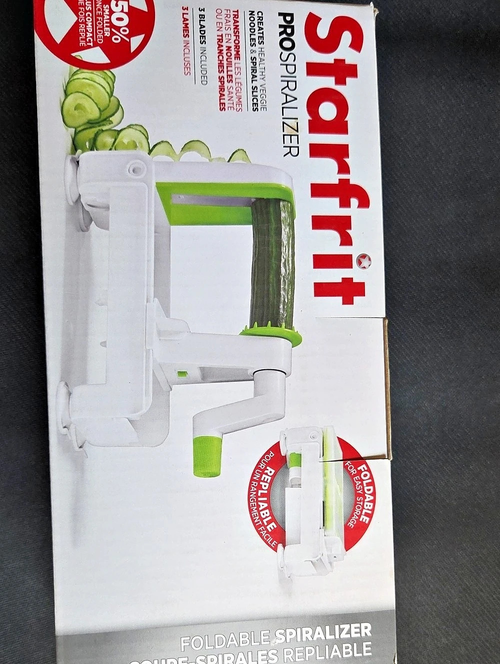 Starfrit Pro Spiralizer Foldable Spiralizer White Green Like New